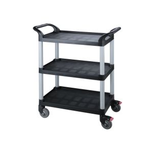 Multi - functiona l3 - Layer Plastic Dining Cart with Side Waste - Collecting