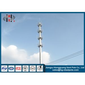 H25m Industry Steel Tapered Telecommunication Towers Hot Dip Galvanized Painting