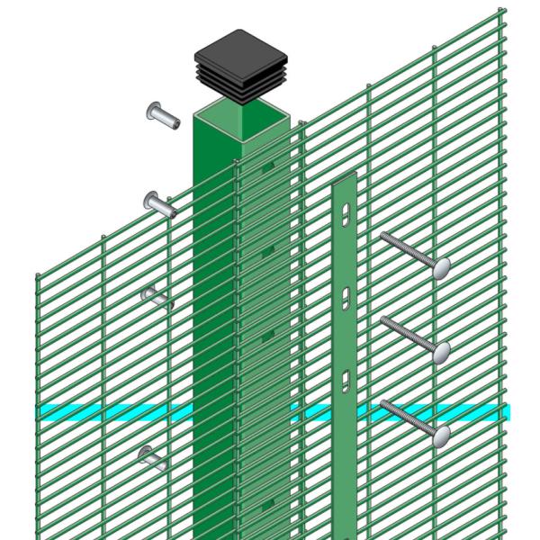 Clear Vu 358 Welded Mesh Security Fence Powder Coated Garden With Spike 2 X 2.5m