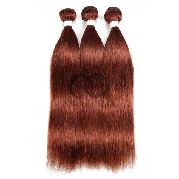 #33 Dark Auburn Straight Remy Human Hair Bundles Sew In Weave Bundles Brazilian Bundle Deals
