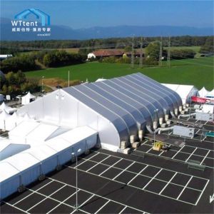 Silver Curved Tent PVC Cover , Sports Marquee Sandwich Panel Wall
