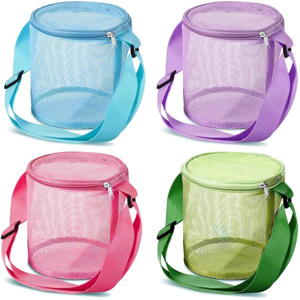Buy New Children'S Mesh Shell Storage Bag Beach Three-Dimensional Round Sand Bucket at wholesale prices