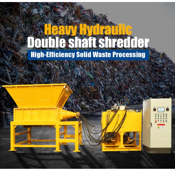 Hydraulic Type Scrap Bicycle Car Motor Tyre Two Shaft Metal Shredder Machine Scrap Metal Recycling Shredder