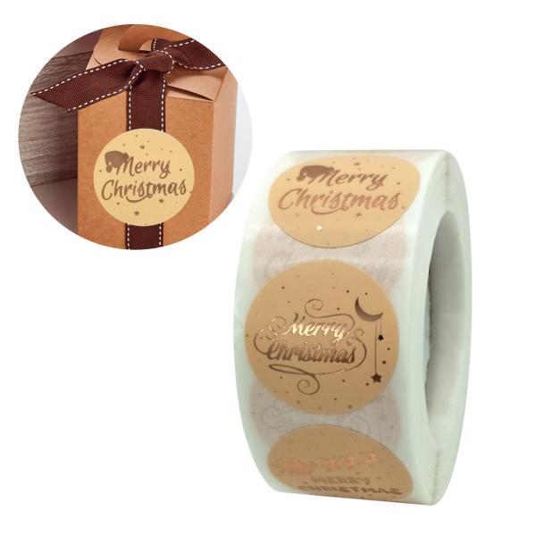 Buy Printed Round Sticker Labels Christmas Custom Gold Foil Circle Stickers at wholesale prices
