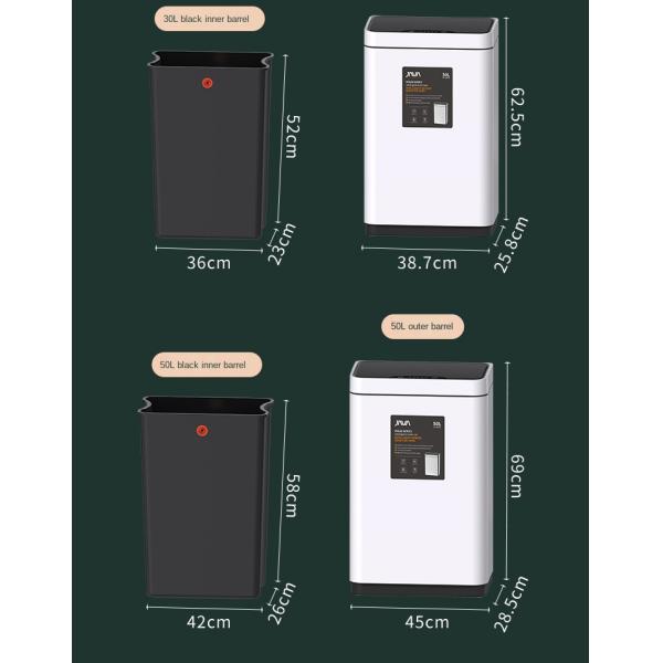 Living Room Home Kitchen Automatic Storage Bin with Lid Factory Wholesale Smart Sensor Stainless Steel Trash Can