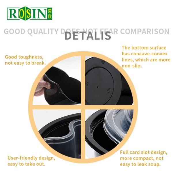 2 Layer Takeaway Food Container 1000ml Dioposable Noodle Soup Plastic Take Out Containers