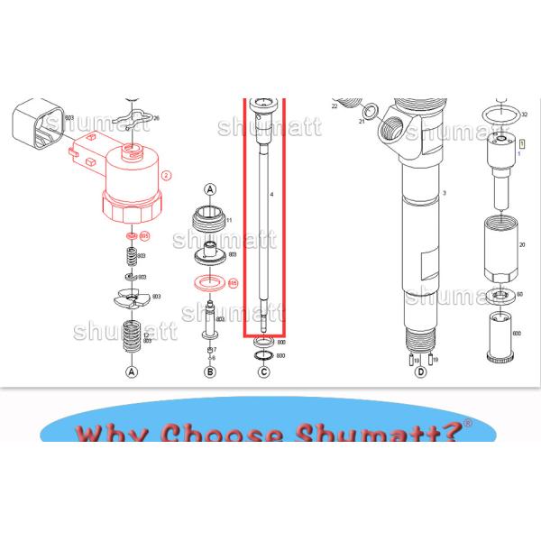 OEM new Shumatt Injector Control Valve Set F00VC01033 for 0445110091/092 injector