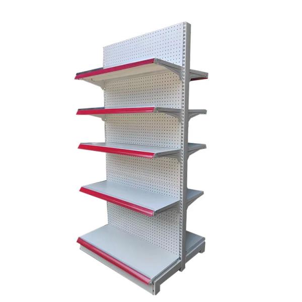 Factory customized color size shanghai xingye shelf supermarket double sided