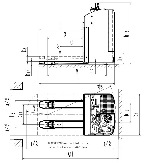 LAKER Labor-saving 2 Ton Stand On Electric Pallet Truck with 210Ah Large-capacity Battery