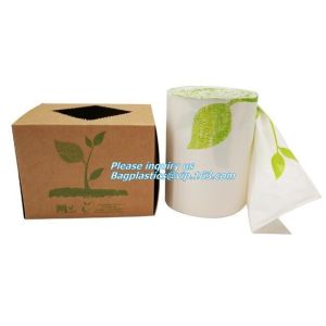 100% biodegradable compostable drawstring non plastic trash bag customized, eco