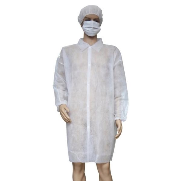 Buy Customized Unisex Waterproof Non Woven Disposable White Lab Coats at wholesale prices