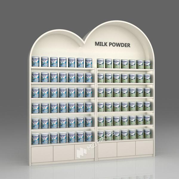 Customized Milk Powder Cabinet Multi-Tier Modern Display Rack for Baby Store Stand and Maternity Shop Interior Design