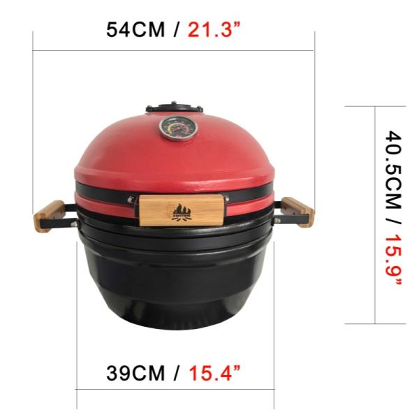 New Product Kimstone Kimtop Series Tabletop Gas Kamado Grill 15 Inch Barbecue With Family