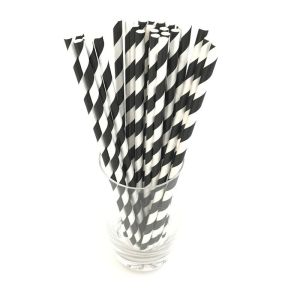 6mm Christmas Drinking Black And White Rainbow Biodegradable Paper Straws