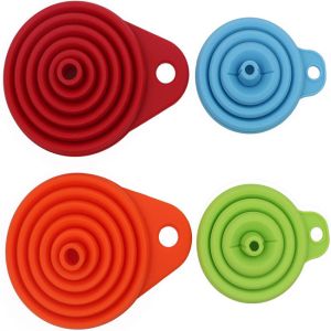 Silicone Collapsible Funnel Set Kitchen Gadget For Bottle Liquid Transfer