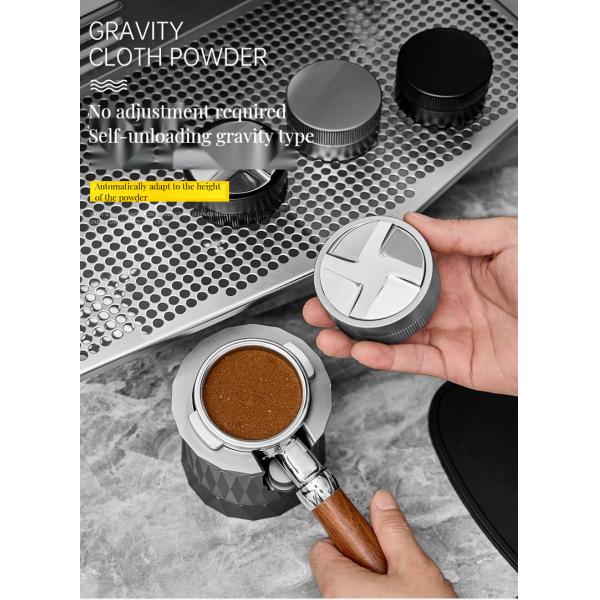 Customize Logo Acceptable Walnut Wood and Stainless Steel Espresso Tamper Set 58mm Size