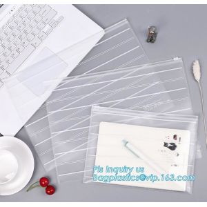 zipper slider bags for pencils pens, frosted vinyl EVA zipper blanket bags for