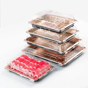 Customized Disposable Golden Beef And Mutton Roll Packaging Box Plastic PP