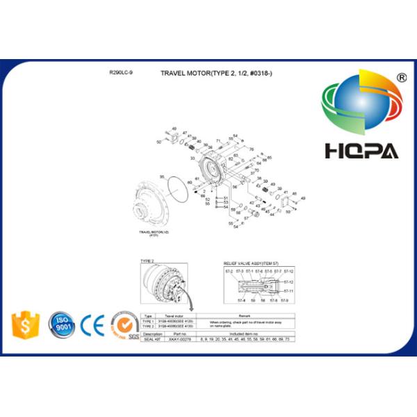 XKAY-00278 XKAY00278 Travel Motor Seal Kit for Hyundai R305-7 R290LC-9