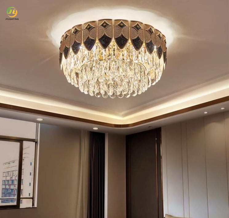 JYLIGHTING Light Luxury Crystal Living Room Lamp Modern Simple Bedroom