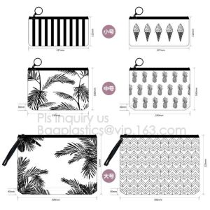 school pencil bag/printing stationery bag/zipper slider plastic pencil bag, gold