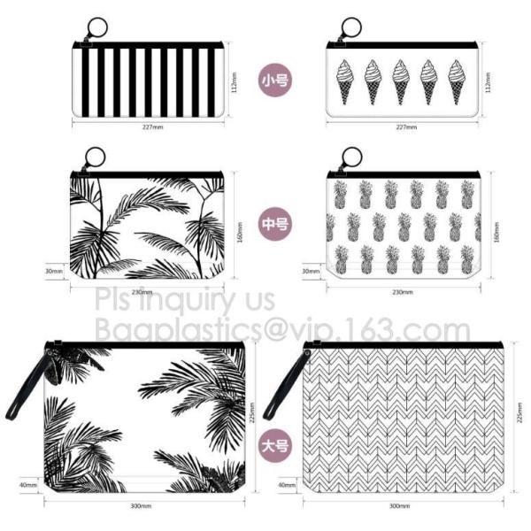 school pencil bag/printing stationery bag/zipper slider plastic pencil bag, gold