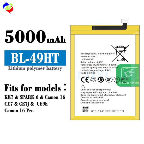 Double IC Protection 5000mAh Battery for Tecno Spark 6 BL-49HT Long-lasting and Safe