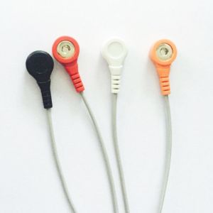 TPU Jacket Spacelabs ECG Holter Cable 4 Leads Din1.5 Snap Grey Color