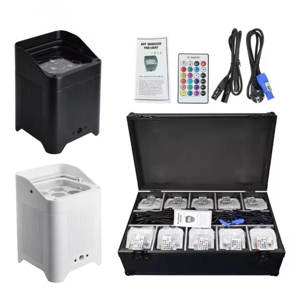 6x18w RGBAW UV 6in1 Battery Wireless DMX Wifi LED Uplight Par Can Light With Charge Case For Wedding Party Bar