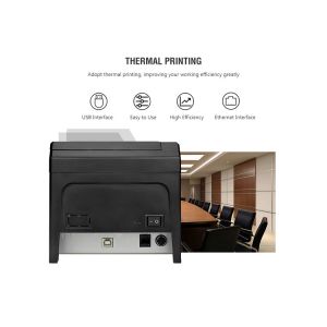 Black 80mm POS Printer 260mm/Sec USB Thermal Receipt Printer