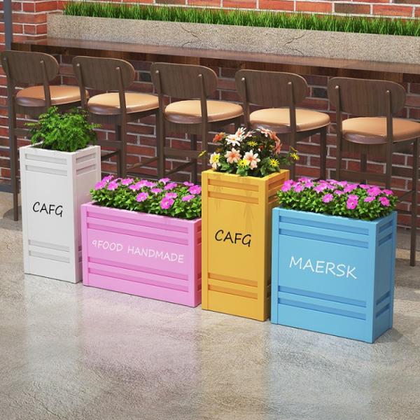 Extra large outdoor modern metal flower pot colorful planters