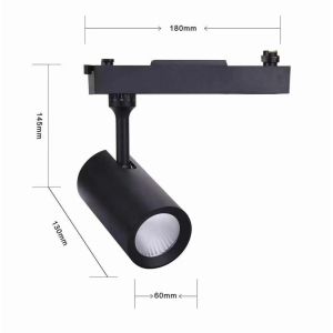 20w Modern LED Track Lighting 100lm/W Luminous Matte Black Color