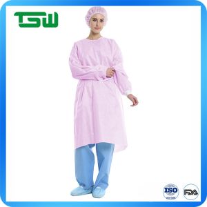 China ISO 13485 Fluid Repellent Nonwoven Isolation Gown With Elastic Cuff on sale