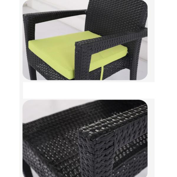 Black Wicker Patio Dining Table Garden Restaurant Dinning Table Set