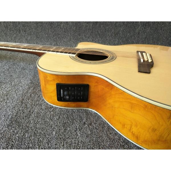 12 Strings Acoustic Guitar / guitar natural AAA Solid Spruce Body 43 inch Guitar Acoustic Fishman Pickups guitar