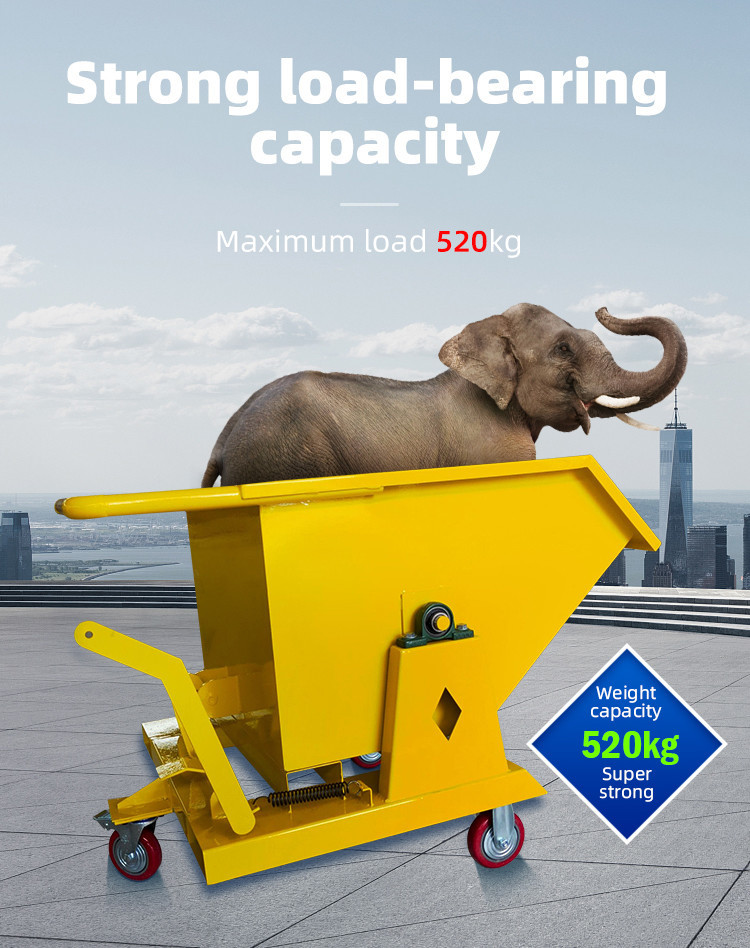 Quality 1.5CY Self Dumping Hopper Metal Forklift Dumping Bin for sale