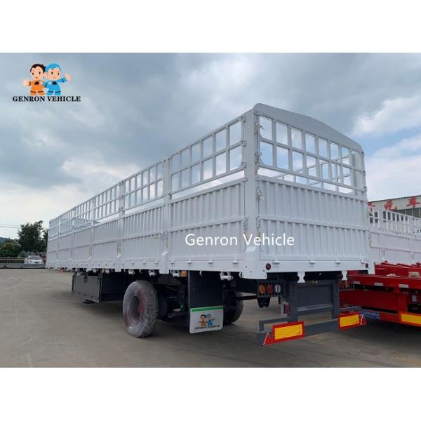 4 Axles White Storage Semi Trailer Transport For Vegetables Fruits Livestock
