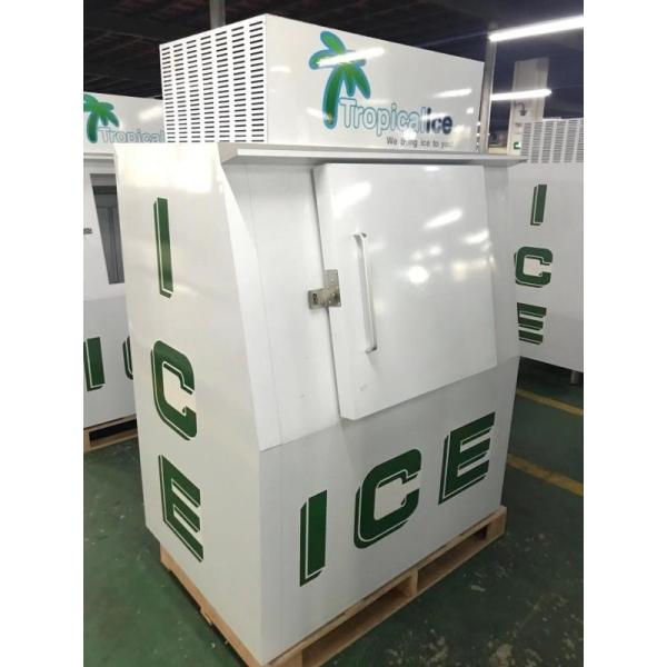 Commercial Single Door Ice Storage Merchandiser With Sticker