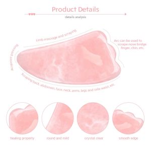 Face Lift Whitening Jade Gua Sha Massage Tool Rose Quartz Gua Sha Board