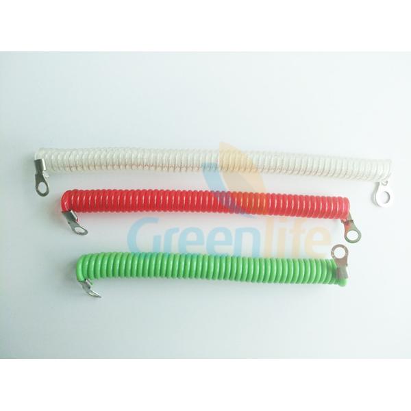 2.0 MM Customized Coiled Security Tethers Spring Coil Cable With Terminal