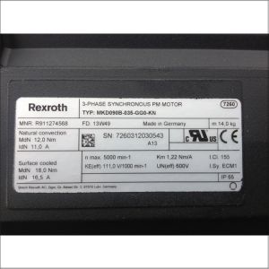 Industrial Servo Motor Rexroth MKD090B-035-GG0-KN With Cast Iron Material And