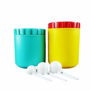 China HDPE Cylinder Empty Plastic Powder Containers Straight Plastic Canister Jar 500g 600g on sale