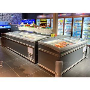 Refrigerated Showcase Commercial Cooler Frozen Food Display Freezer With Top