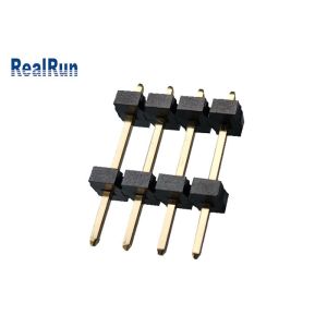 PBT LCP Brass Pin Header Connector 1*4P Dual Row Header Connector UL94V-0