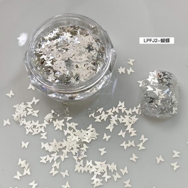 Nail glitters Korean bling super bright Nail polish silver color star heart Sequin summer nail sequins