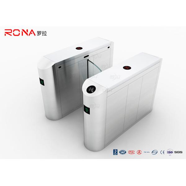 SUS 304 Waist Height Flap Barrier Gate Turnstile With Rfid Card Access Control