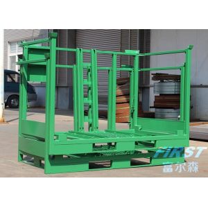 China Green Powder Coated 1.5M Depth 60 Stackable Steel Pallets on sale