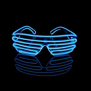 Multi-Color EL Wire Shutter Glasses Light Up Glow Sunglasses For Concerts, Party