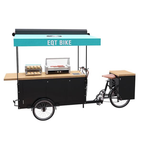 Buy Large Storage Electric Tricycle Food Cart , Bike Vending Cart CE Certificate at wholesale prices