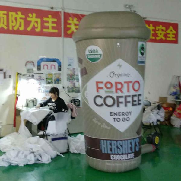 Promotional Customized Giant Event OEM Characters Inflatable Coffee Cup Advertising Balloon